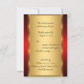 Bar Mitzvah rsvp Or et rouge (Dos)