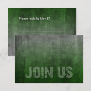 Bar Mitzvah Rugged Fade Green RSVP-kaart RSVP Kaartje