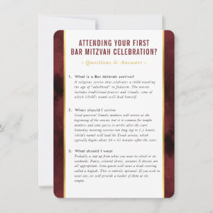 BAR MITZVAH service info advies maroon goud Kaart