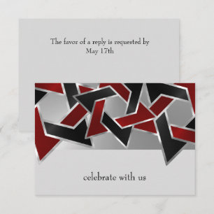 Bar Mitzvah Silver Red Star van David RSVP Kaartje