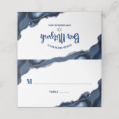 Bar Mitzvah Simple Modern Navy Blue Silver Agate (Buitenkant ongevouwen)