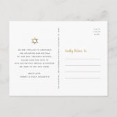 Bar Mitzvah Sla de datum op Zwart Goud Folie Scrip Uitnodiging Briefkaart (Achterkant)