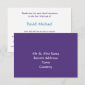 Bar Mitzvah Star de David RSVP carte postale (Devant / Derrière)