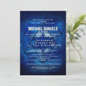 Bar Mitzvah Star van David Blue Space Kaart (Staand voorkant)