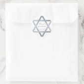 Bar Mitzvah Star van David Faux Silver Grey Script Ronde Sticker (Tas)