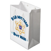 Bar Mitzvah Star van David Medium Cadeauzakje (Voorkant Gekanteld)