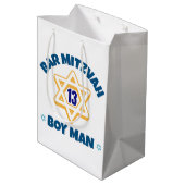 Bar Mitzvah Star van David Medium Cadeauzakje (Achterkant Gekanteld)