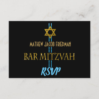 Bar Mitzvah Star van David RSVP Kaartje