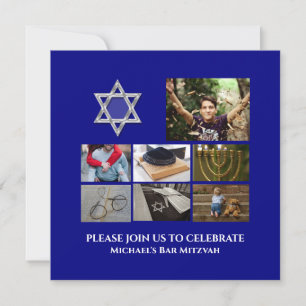 Bar Mitzvah ster David foto collage blue