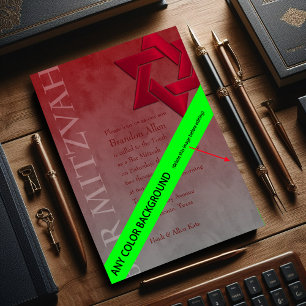 Bar Mitzvah Stylish Red Star van David Ombre Kaart