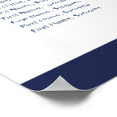 BAR MITZVAH TABEL PLAN 12 tabellen moderne marine Poster (Hoek)