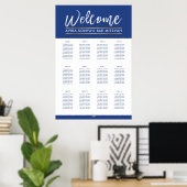 BAR MITZVAH TABEL PLAN 12 tafels koninklijk blauw  Poster (Thuiskantoor)
