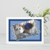 Bar Mitzvah Tallit en Kippah Uitnodiging (Staand voorkant)