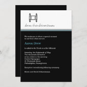 Bar Mitzvah Torah Midnight Black Uitnodiging (Voorkant / Achterkant)