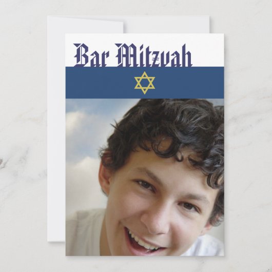 Bar Mitzvah Uitnodiging (Voorkant)