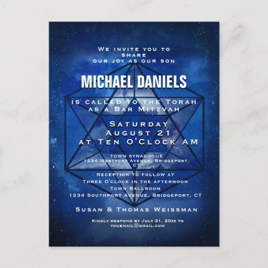 Bar Mitzvah Uitnodiging (Voorkant)