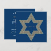 Bar Mitzvah Uitnodiging Emanuel Star David Gold (Voorkant / Achterkant)