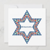 Bar Mitzvah Uitnodiging Emanuel Star David Mosaic (Voorkant)
