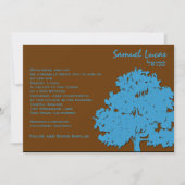 Bar Mitzvah Uitnodiging Samuel Lucas Blue Trees (Voorkant)