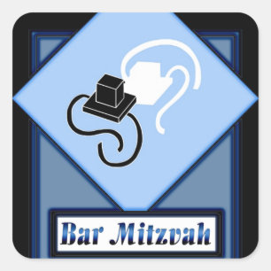 Bar Mitzvah Vierkante Sticker
