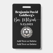 Bar Mitzvah VIP Lanyard BADGE (Arrière)