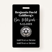 Bar Mitzvah VIP Lanyard BADGE - Bekijk terug (Achterkant)