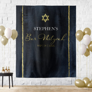 Bar Mitzvah Waterverf Achtergronden Abstract bla Wandkleed
