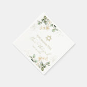 Bar Mitzvah Waterverf servetten | Vergulde eucalyp (Hoek)