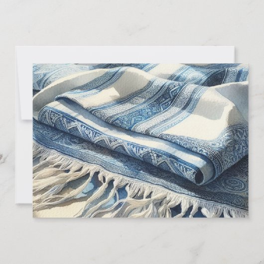 Bar Mitzvah Waterverf Tallit 4 Kaart (Achterkant)