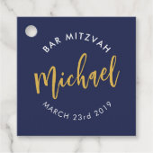 BAR MITZVAH wil moderne goudkalligrafie in de mari Bedankjes Labels (Voorkant)