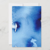 BAR MITZVAH zilveren ster blauw waterverf uitnodig Kaart (Achterkant)