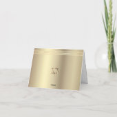 Bar Mitzvah Zwart Goud Folie Script Tallit Modern Bedankkaart (Achterkant)