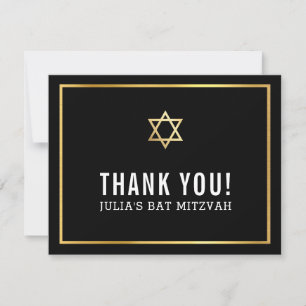 BAR MODERNE MITZVAH simple merci étoile d'or gris