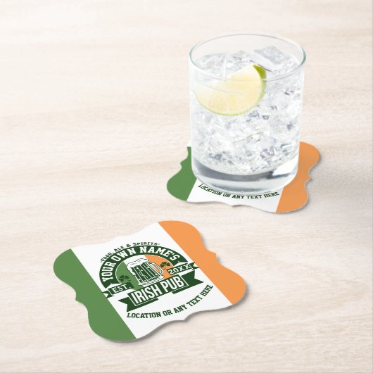 Bar Name Irish Pub Personalized St. Patrick's Day Kartonnen Onderzetters (Insitu)