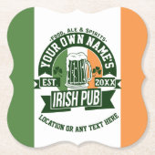 Bar Name Irish Pub Personalized St. Patrick's Day Kartonnen Onderzetters (Voorkant)