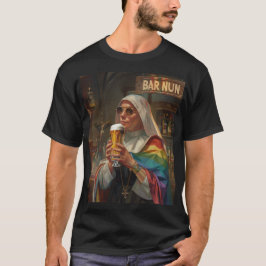 Bar Nun (woordwoordspeling) Digitale kunst T-shirt