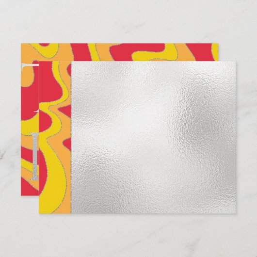 Bar of Bat Mitzvah Dank u elegante golven Bedankkaart (Voorkant / Achterkant)