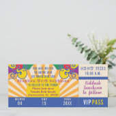 Bar of bat Mitzvah Hippie Ticket Kaart (Staand voorkant)
