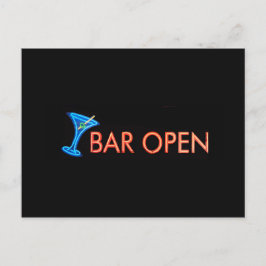Bar Open Martini Sign Foto Briefkaart