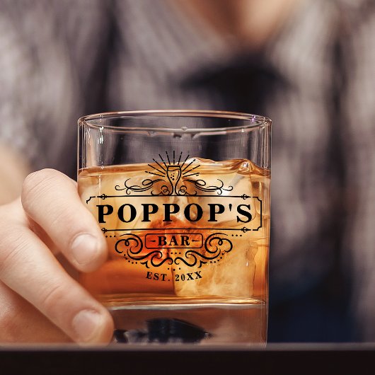 Bar Poppop sur mesure Année de création de verre