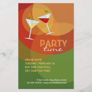 Bar Pub Club Cocktail Drinken Feest Flyer