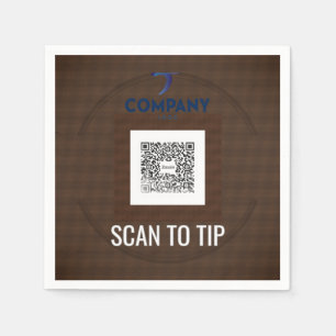 Bar QR Fooi Cocktailservetjes Aangepast Logo Scan  Servet