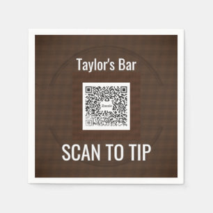 Bar QR Fooi Cocktailservetjes – Scan om Fooi te ge Servet