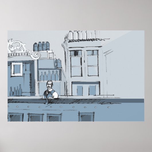 Bar scene uit 1880 - rechts poster (Voorkant)