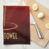 Bar Serviette Grunge Rouge et Gold Martini Verre (Quart Plié)