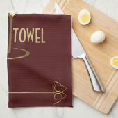 Bar Serviette Rouge et Gold Martini Verre (Quart Plié)