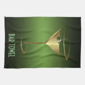 Bar Serviette Vert et Gold Cocktail Verre (Horizontal)