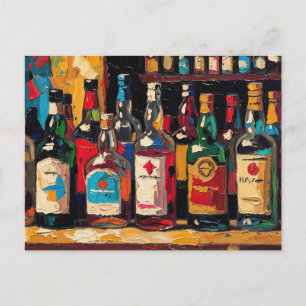 "Bar Shelf Bottle Collection" (Stijl 2) Feestdagenkaart