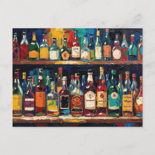 "Bar Shelf Bottle Collection" (Stijl 5) Feestdagenkaart
