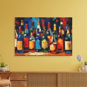 "Bar Shelf Bottle Collection" (Stijl 6) Canvas Afdruk